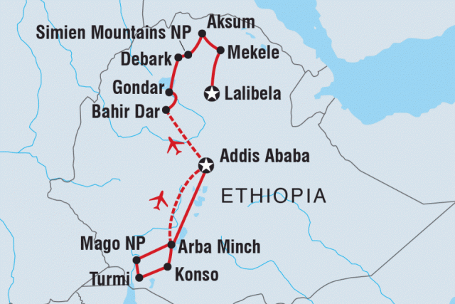 Intrepid Ethiopia map